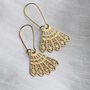 Gold Filigree Lace Fan Earrings, thumbnail 5 of 8