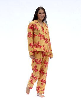 Women's Pyjamas In Organic Cotton, Cartagena Long Set, 4 of 9