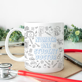 Number One Student Doctor Doodles Ceramic Mug, 2 of 5