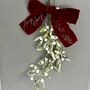 Glitter Mistletoe, Personalised Bow, Newly Wed Christmas Gift, thumbnail 2 of 7