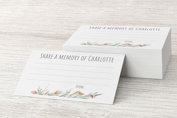 Funeral Personalised Write A Memory Cards Lillies, 2 of 3