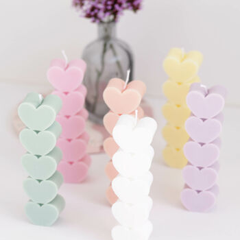 Heart Shaped Pillar Candle In Choice Of Colours, 5 of 6