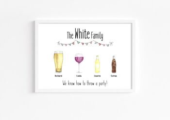 Personalised Family Drinks Print | Family Christmas Gift, 2 of 10