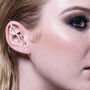 Triangle Silver Geometric Topaz Gemstone Ear Cuffs, thumbnail 2 of 5