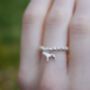 Sterling Silver Ball Bead Ring With Mini French Bulldog, thumbnail 2 of 8