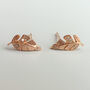 Sterling Silver Sparkly Feather Stud Earrings, thumbnail 2 of 9