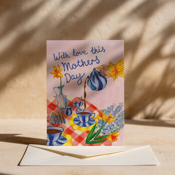 With Love This Mother’s Day Tea Illustration Card, 3 of 5