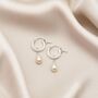 Mini Sia Pearl Hoop Bridal Earrings, thumbnail 1 of 3