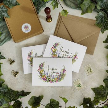 Wildflower Curl Thank You Cards And Envelopes, 2 of 5