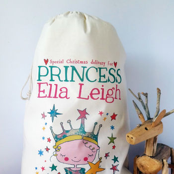 Personalised Princess Christmas Sack, 3 of 6