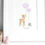 Personalised Baby Deer And Bluebird Bestfriends Picture, thumbnail 4 of 9