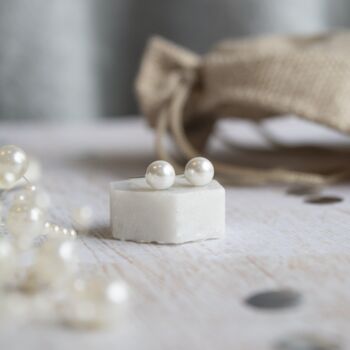 Christmas Wishes Mistletoe Kisses, Pearl Earrings, 2 of 4