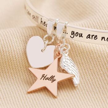 Personalised 'Never Forgotten' Meaningful Word Bangle, 6 of 6