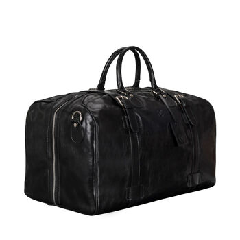 Personalised Leather Large Travel Bag 'Flero Large', 7 of 12