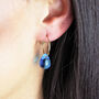 Clear Smooth Glass Drop Hoop Earrings, thumbnail 1 of 8