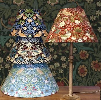 William Morris Cone Lampshade In Teal And Brown, 2 of 4