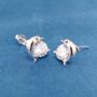 Dolphin Cz Stone Stud Earrings, 925 Sterling Silver, thumbnail 2 of 5