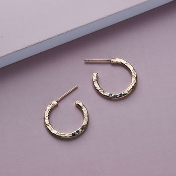 Textured Confetti Birthstone Hoop Earrings, 5 of 9