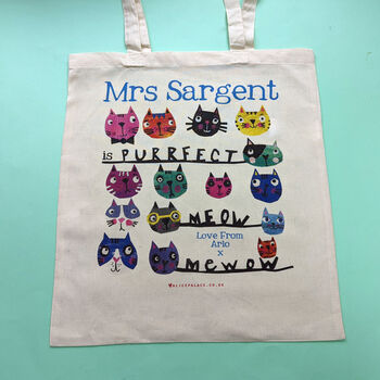 Personalised Purrfect Teacher Bag, 5 of 9
