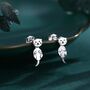 Sterling Silver Tiny Cute Otter Two Part Stud Earrings, thumbnail 1 of 12