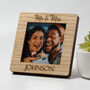 Personalised Mr And Mrs Oak Square Photo Frame, thumbnail 1 of 8