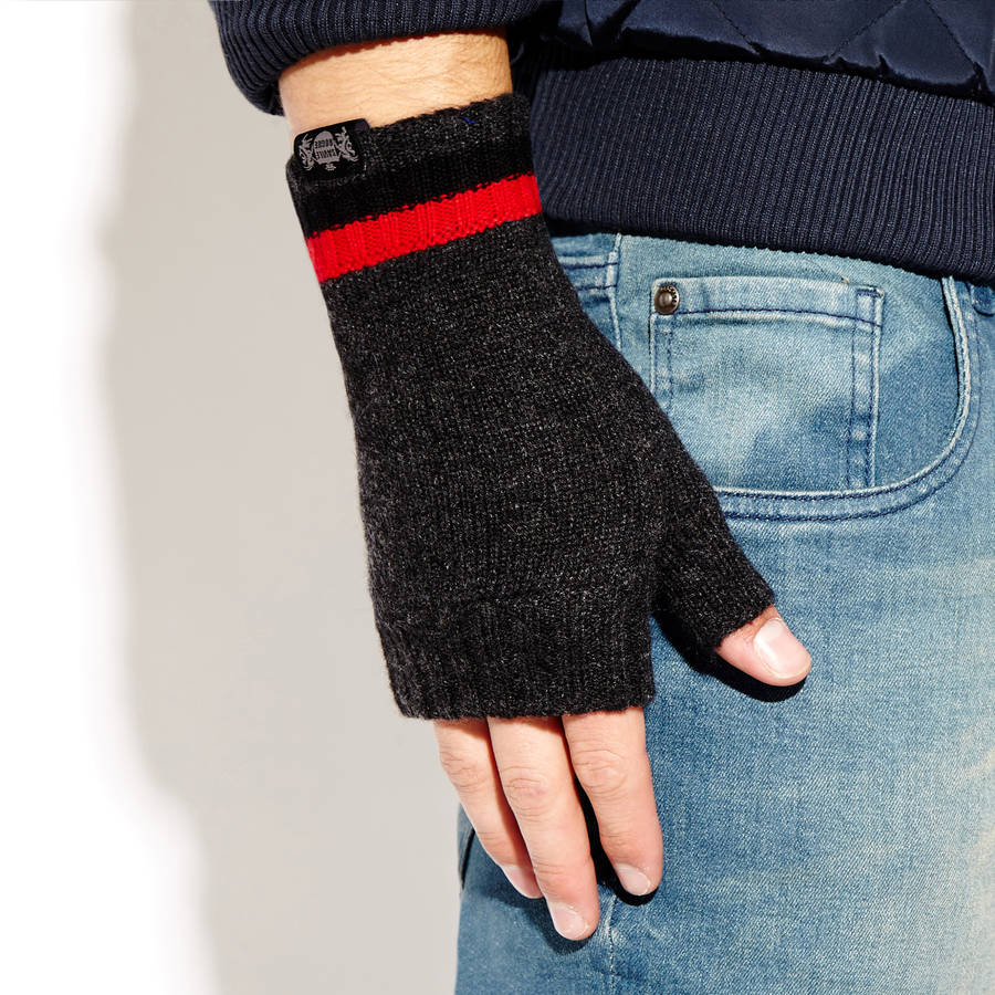 Cashmere Fingerless Gloves In Sporting Team Colours, 1 of 12