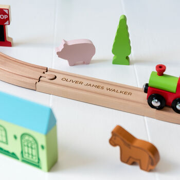 Personalised Wooden City And Countryside Train Set, 6 of 6