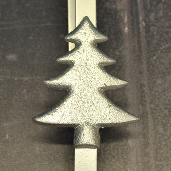 Silver Christmas Tree Wreath Door Hanger, 5 of 7