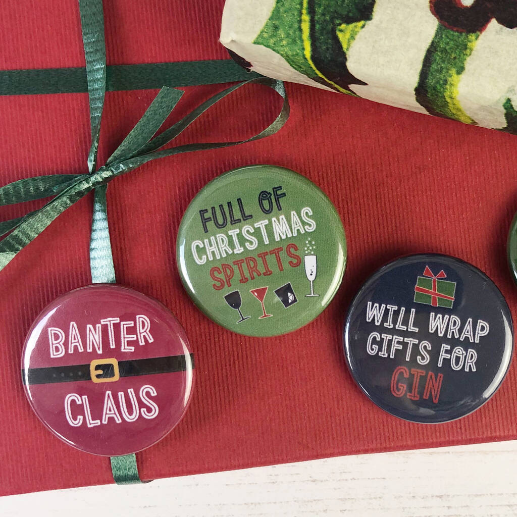 Fun Christmas Badge Sets For Adults And Children By Wink Design
