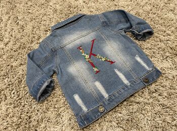 Embroidered Initial Baby/Toddler Denim Jacket, 6 of 7