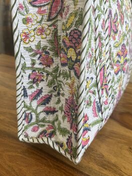 Tote Bag, Beach Bag, Block Print Indian Handbag, Multicolour, 4 of 13