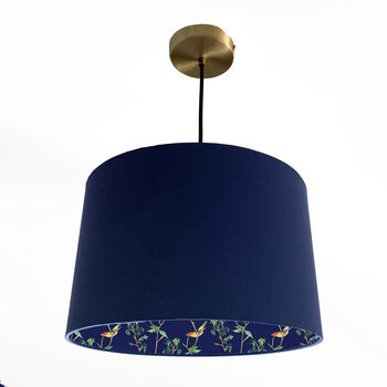 Lampshade With Midnight Botanical Lining, 4 of 7