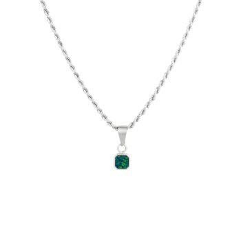 Mini Green Lab Created Opal Pendant Necklace For Men, 10 of 12