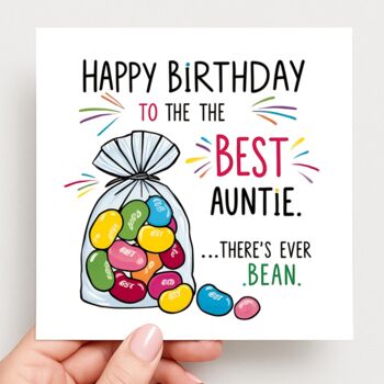 Best Auntie Jelly Bean Birthday Card, 2 of 2