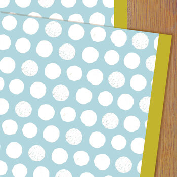 Blue Spot Wrapping Paper Two Sheets, 3 of 5