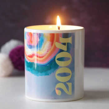 Personalised Rainbow Geodes Any Year Candle, 2 of 3