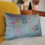 Peace And Love Embroidered Velvet Cushion, thumbnail 5 of 5