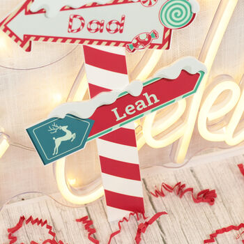 North Pole Family Christmas Wall Hanging Sign Decoration, 4 of 5