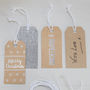 Christmas Silver Sparkle Glitter And Kraft Gift Tags, thumbnail 2 of 3