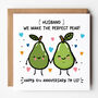 Husband/Wife/Name 4th Anniversary Card, thumbnail 1 of 5