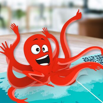 Touch Your Butt! 3D Pop Up Cheeky Octopus Animal Card! Funny Anniversary Card! Silly Humourous And Romantic, 2 of 9