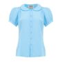 Jive Blouse In Powder Blue Vintage 1940s Style, thumbnail 1 of 2