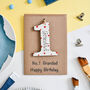 Personalised Grandad Birthday Card Wooden No. One, thumbnail 2 of 2