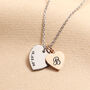 Personalised Stainless Steel Double Heart Charm Necklace, thumbnail 5 of 8