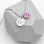 Personalised Silver Birthstone Crystal + Disc Necklace, thumbnail 1 of 12