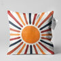 Vibrant Abstract Sun And Rays Personalised Chenille Cushion, thumbnail 1 of 12