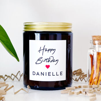 Personalised Birthday Soy Wax Candle Gift Heart Design, 2 of 10