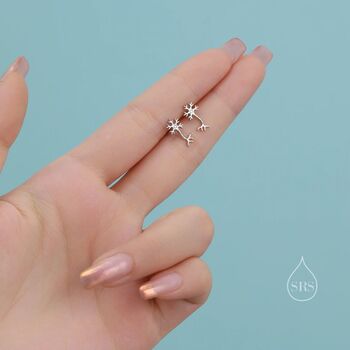 Tiny Neuron Cell Stud Earrings In Sterling Silver, 5 of 10