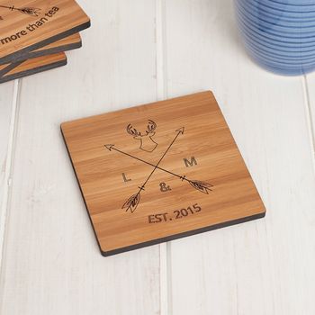 Personalised Wooden Anniversary Coaster Set, 3 of 6