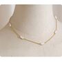 Monaco D’or Gold Pearl Dainty V Blossom Charm Necklace, thumbnail 4 of 4